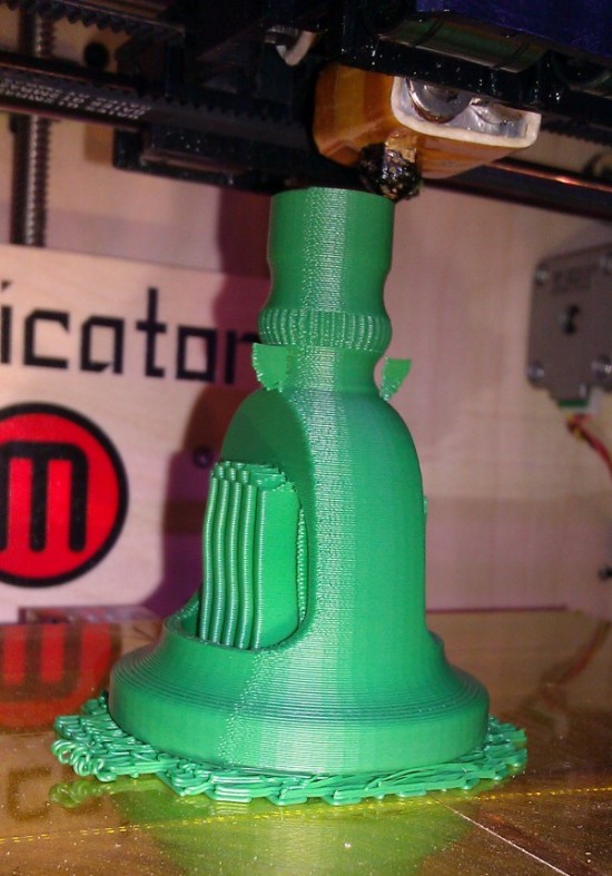 The MakerBot Printing a Tuba Cutaway Mouth Piece