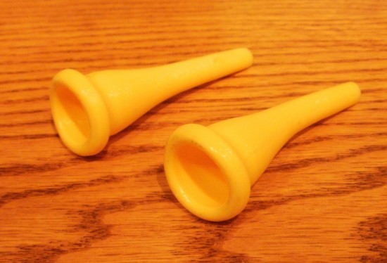 Horn Mouth Pieces, both with Custom Curved Rims and Variations on an Angled Shank